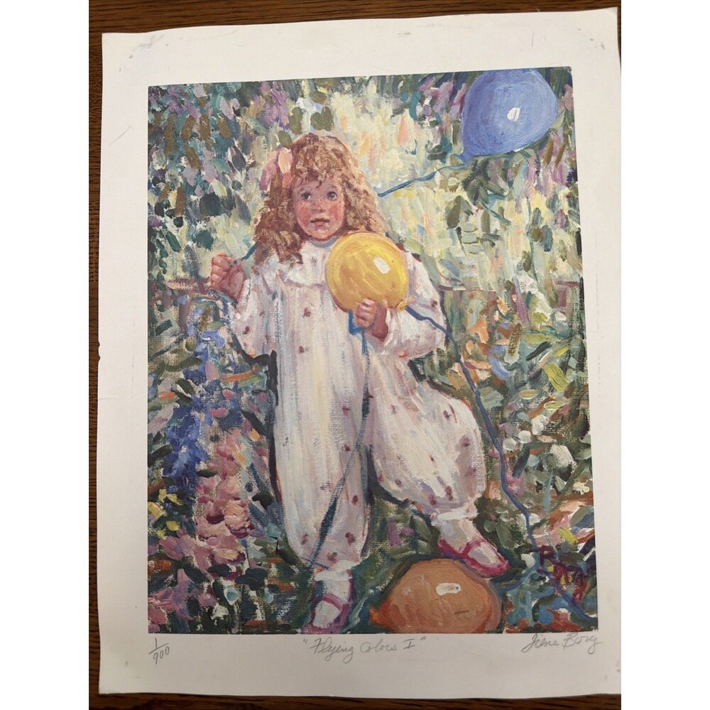 Irene Borg Signed Artist Proof Lithograph “Flying Colors ” 1/900 11x14